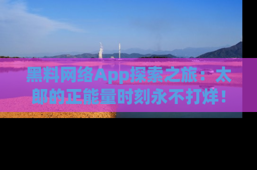 黑料网络App探索之旅：太郎的正能量时刻永不打烊！