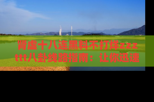 肾虚十八连黑料不打烊zzzttt八卦线路指南:让你迅速掌握热点事件脉络